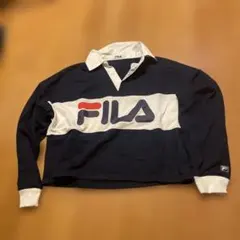 FILA ネイビー/ホワイト 長袖ポロシャツ
