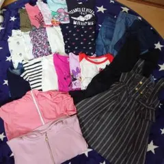 女の子 ユニクロ ロンＴ半Ｔパーカーワンピースデニムなど大量まとめ売り120