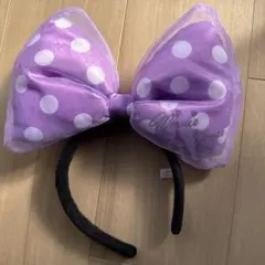 ミニーマウス 紫色 水玉 カチューシャ