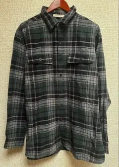 90s LL.Bean シャモアクロスシャツ　長袖　チェック　XL グリーン