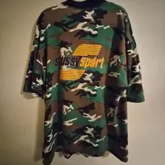 ９０s OLD STUSSY SPORT 迷彩　カモ　CAMO Tシャツ