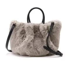 フェイクファーラウンドバッグ