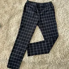 BEAMS LIGHTS ネイビー チェック柄 パンツ Sサイズ