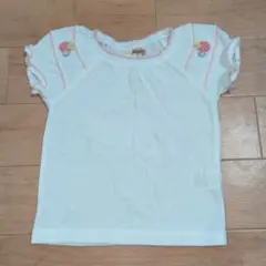 【576】Souris　イチゴモチーフTシャツ　90cm　 Tシャツ ホワイト