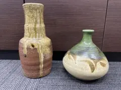 美濃焼　美濃焼織部　花瓶　一輪挿し　徳利　2点セット