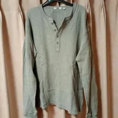 UNIQLO ヘンリーネック 長袖カットソー L グレー