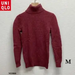 UNIQLO『ユニクロ』ウール100% タートルネックセーター【M】ワインレッド