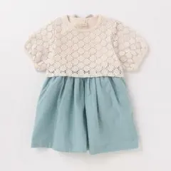 【新品】petit main 90cm レースドッキングワンピース