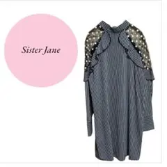 【シスタージェーン】エレガント♡ワンピース♡レース♡花柄刺繍♡ストライプ♡S