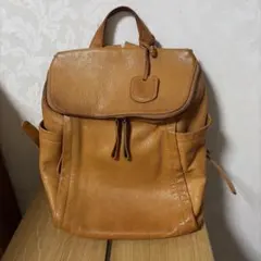 genten ヴィアッジョ レザーリュック マスタード色 - メルカリ