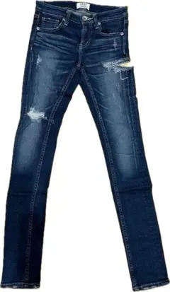 GYDA SIDE RIPPED スキニーデニム パンツ インディゴブルー S