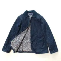 レイビームス　デニムキルティングジャケット　裏地花柄　スナップボタン