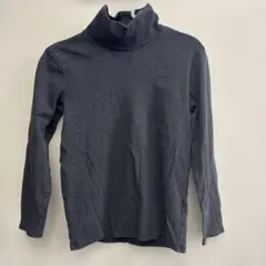 ユニクロ　ストレッチコットンタートルネックT（長袖）　グレー系　M