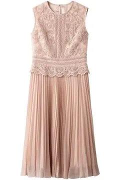 ANAYI アナイ チュールシシュウプリーツワンピース ピンク 38