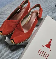fitfit スエード レッド サンダル