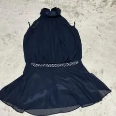 POWDER SUGAR Mサイズ 無地 ビジュー ドレス Aライン ワンピース