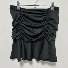 美品 黒 フリル ギャザー ミニスカート・ズボン【M】