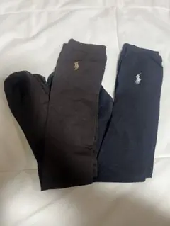 ポロ・ラルフローレン ソックス 2足セット 黒 茶