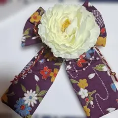 卒業式や袴、着物に和風ヘアクリプリボン