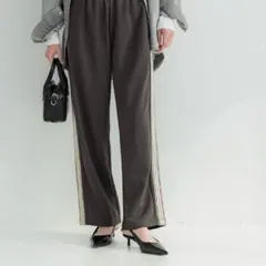 coca サイドラインジョーゼットパンツ チャコール ショートサイズ