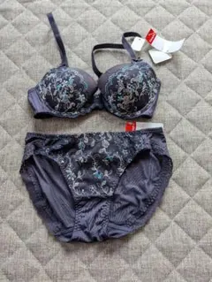 トリンプ(Trump)ダークパープル 刺繍 ブラジャーC65 ショーツセット