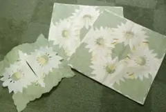 花柄ティッシュボックスカバー とクッションカバー2枚セット