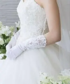 ウェディンググローブ サテン 白