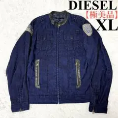 【極美品】ディーゼル　ブルゾンジャケット コーデュロイ　レザー　ワッペン　　XL