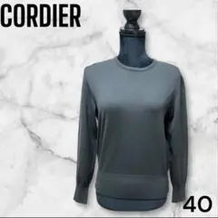 【CORDIER】40長袖ニット コルディア 無地 黒