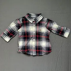 美品 baby gapギャップベビー チェック柄 長袖シャツ 6-12ヶ月