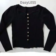 SHEIN DazyLESSカーディガン 木製ボタン ニットリブ編み ブラック