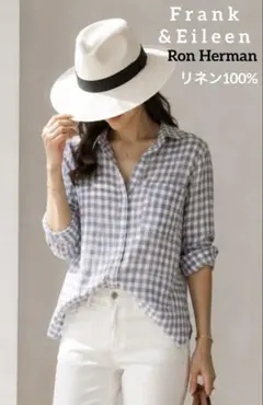 美品 フランク&アイリーン リネン BARRY 長袖シャツ 麻 白 XS wb7
