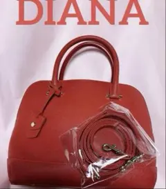 極美品❣️★DIANAハンドバッグ★ショルダー付★斜め掛けOK★レッド