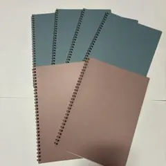플레인 커버가 있는 트윈링 노트북 6개 세트