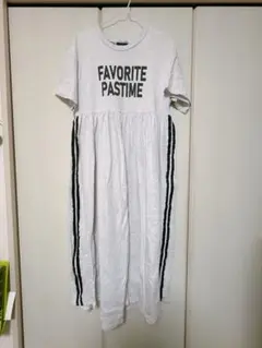 FAVORITE PASTIME ロゴ 半袖 カットソーワンピース