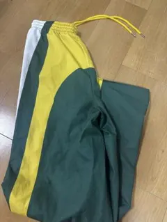 SHEINナイロンパンツ イエロー×グリーン