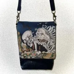 一点もの/相馬の古内裏＊がしゃどくろ＊ショルダーバッグ青/浮世絵.着物.祭.妖怪のサムネイル