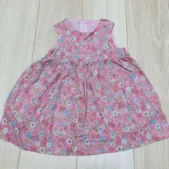 ハンドメイド　花柄のワンピース　90くらい