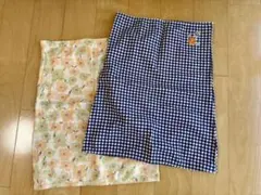 ウンナナクール　腹巻き　花柄とブルーチェック柄2枚セット