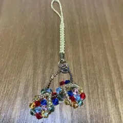 カラフルビーズ携帯ストラップ
