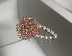 エレガント フラワーデザイン ビーズヘアピン