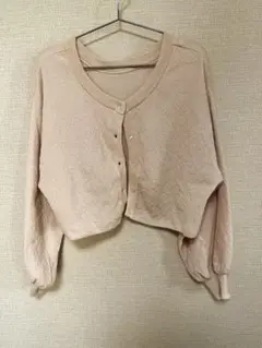レトロガール　クロップド丈 カーディガン ベージュ