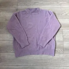 ラベンダー ニットセーター 長袖