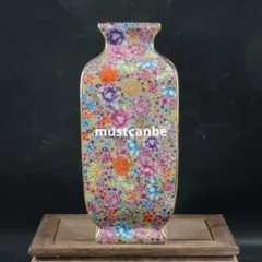 清乾隆琺瑯彩紅地万花賞瓶 景徳鎮 陶磁器 装飾品 現代工芸品 美術品 置物 清乾隆琺瑯彩紅地万花賞瓶 景徳鎮 陶磁器 装飾品 現代工芸品 美術品