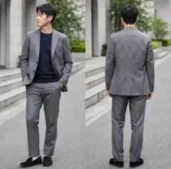 【美品】SHIPS セットアップスーツ オフィス カジュアル グレー M