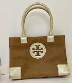 【保留中】Tory Burch ブラウンゴールド トートバッグ