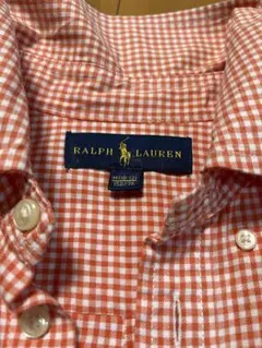 Ralph Lauren オレンジチェック長袖シャツ 150cm