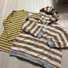 【新品未使用】 ボーダーロンT 薄手長袖　110