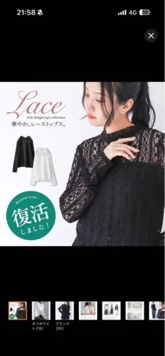 レースブラウス レディース トップス インナー 長袖 総レース ハイネック