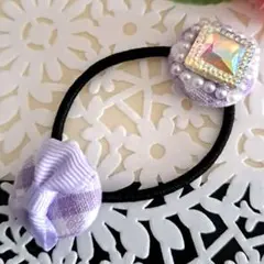 ⭐016⭐　❣️春アクセ❣️　オリジナル　パールリボンヘアゴム　子供　卒園　入学